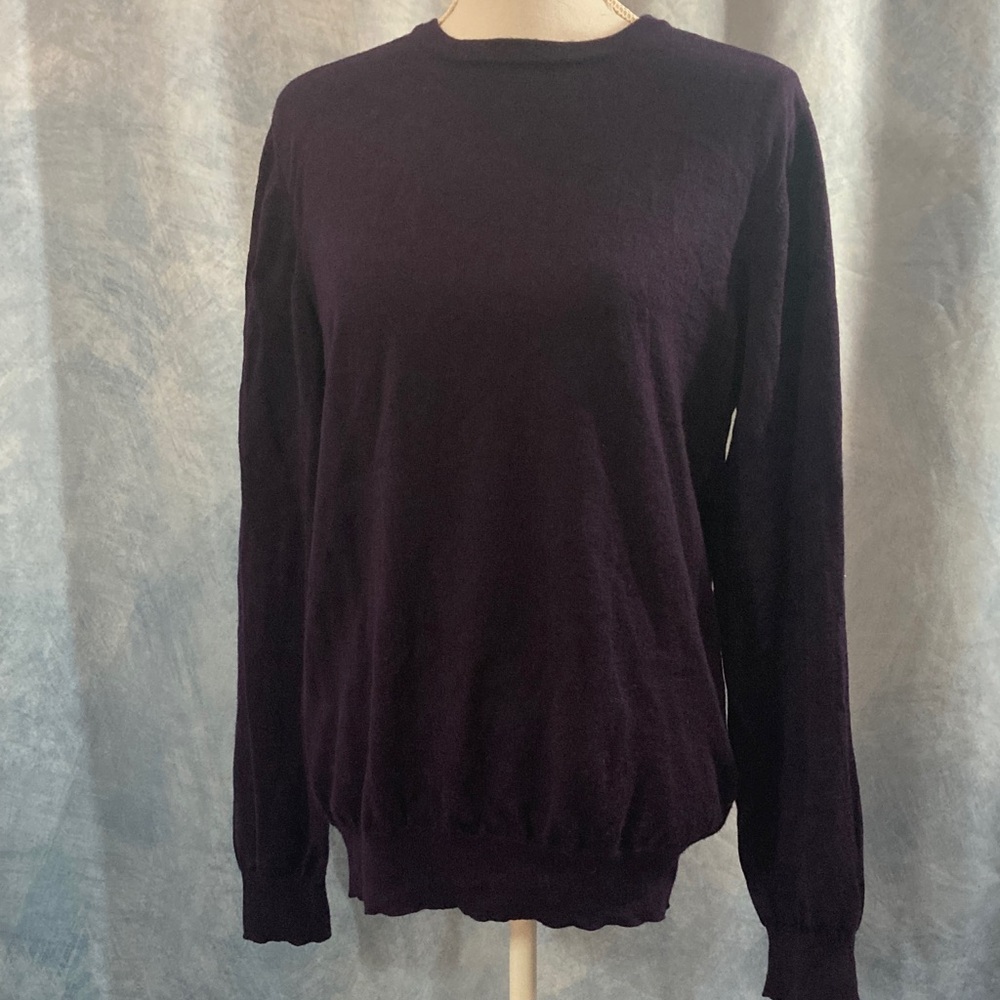 💍2for$50💍 Saks Fifth Avenue Deep Purple Crew Neck Sweater 100% Merino Wool